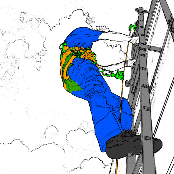 Вертикальная жёсткая система защиты от падения с высоты: ССС-Т