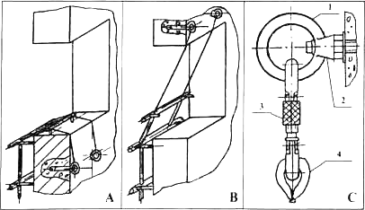 Примеры схем крепления лестницы в оконном проёме с помощью пары стенных анкеров